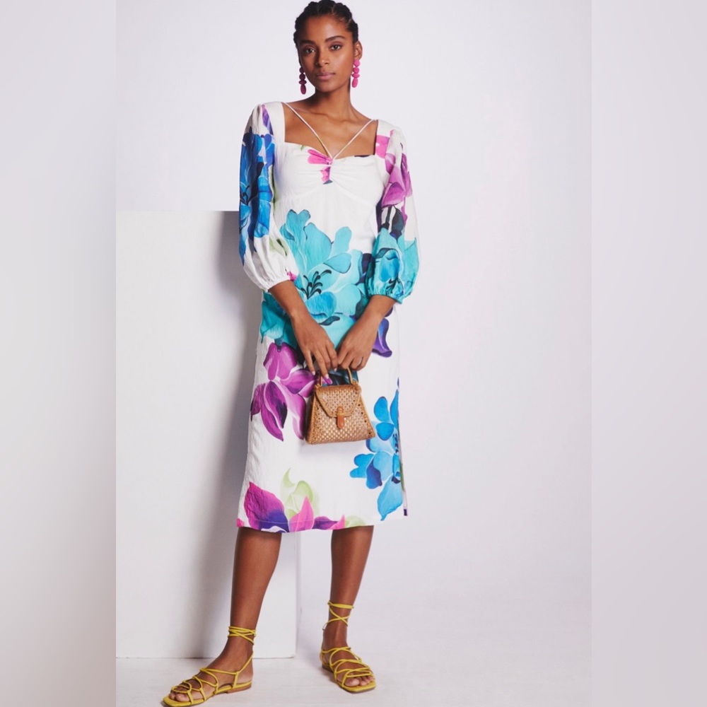 Maeve Floral Midi Dress From Anthropologie